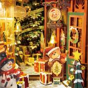 Kit Maquette Book Nook à fabriquer Scène de Noël Christmas Street 13x19x25 cm TGC06 Serre-livres 3D miniature Rolife