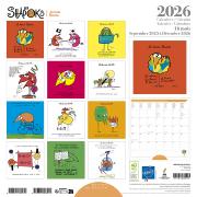 Calendrier mural 2026 Les Shadoks 12 illustrations 16 mois 30X30 cm Ed Desastre