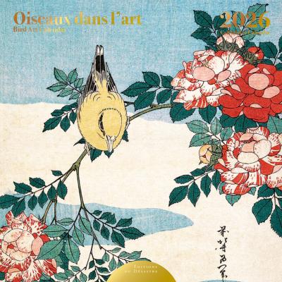 Calendrier mural Luxe 2026 Oiseaux dans l'Art 12 illustrations 12 mois Doré Or chaud 30X30 cm Ed Desastre