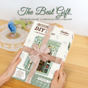 Kit Maquette Book Nook Muse Bookstore 17x12x10 cm Librairie vert clair 3D avec Porte Cuteebee