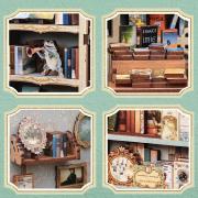 Kit Maquette Book Nook Muse Bookstore 17x12x10 cm Librairie vert clair 3D avec Porte Cuteebee
