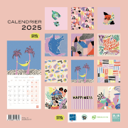 Calendrier mural 2025 Stéphanie Piogé 12 Illustrations Colorées 30X30 cm Blue Art Editions