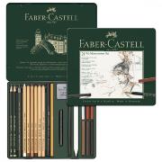 Set Dessin Esquisse Monochrome Pitt 21 pièces Boite métal Faber Castel