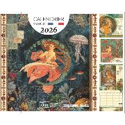 Calendrier mural 2026 Art Nouveau 12 illustrations Gwenaëlle Trolez 16 mois 30X30 cm Kiub