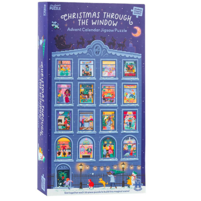 Calendrier de l'Avent Noël à Travers Les Fenêtres 24 Puzzles 50 pièces Professor Puzzle