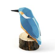 Kit de pliage Prédécoupé Martin-Pêcheur 13 cm Oiseau en Papier 3D Plego