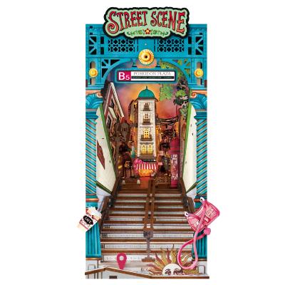 Kit Maquette Book Nook à fabriquer Scène de Rue 23x13x25cm TGB13 Serre-livres Street Scene 3D miniature Rolife