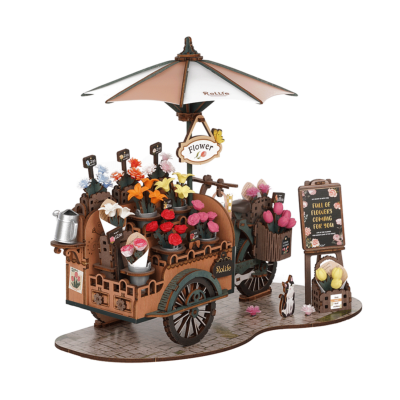 Kit Maquette 3D Puzzle Chariot de Fleurs Blossom Cart 24x16x21 cm TGS03 Création Set Rolife