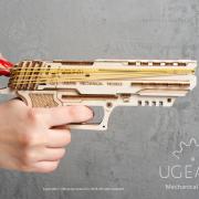 Ugears Maquette Bois Pistolet Wolf-01 Puzzle 3D mécanique