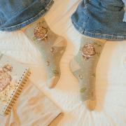 Chaussettes Femme Vert Olive Chouette Bambou Taille unique 37-42 Wrendale