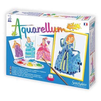 Kit Peinture Aquarellum Junior Princesses 4 Tableaux 18x25cm Sentosphère