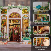 Kit Maquette Green Life Bookshop 18x16x16 cm CWGC203 Librairie Verte 3D avec Vitre anti-poussière Cutebee