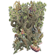 Carte 3D Arbre Maison des Fées 16x16 Décor en relief avec enveloppe