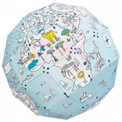 Kit créatif Globe à construire et colorier 27 cm Pirouette Cacahouète