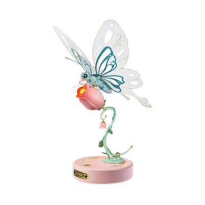 Maquette Insecte Papillon Rose Puzzle 3D Butterfly mécanique 79 pièces MI05P Rokr