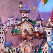 Kit Boîte à musique Chateau Magique 19 cm Puzzle 3D Bois mécanisme à manivelle 111 pièces Tonecheer