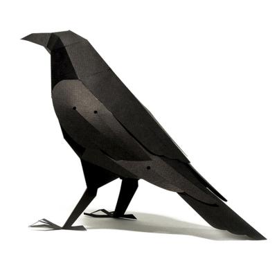 Kit de pliage Prédécoupé Corbeau Noir 20 cm Oiseau en Papier 3D Plego