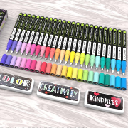 Marqueurs Acrylique Tooli Art 24 Couleurs vives Pointe 0.7mm extra-fine Set Confetti