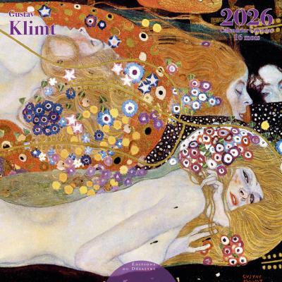 Calendrier mural 2026 Gustav Klimt 12 illustrations 16 mois 30X30 cm Ed Desastre
