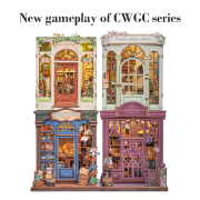 Kit Maquette Sunny Café 20x15x16 cm CWGC208 Boutique Café 3D avec Terrasse Cutebee