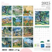 Calendrier mural 2025 Paul Cézanne 12 illustrations 16 mois 30X30 cm Ed Desastre