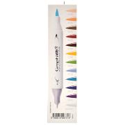 Feutres Graph'It Brush 12 couleurs Comics Marqueurs à Alcool Double-Pointe Pinceau et Fine