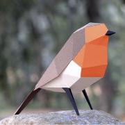 Kit de pliage Prédécoupé Rouge-Gorge 17.5 cm Oiseau en Papier 3D Plego