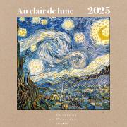 Calendrier mural Luxe 2025 Au Clair de Lune 12 illustrations 12 mois Doré Or chaud 30X30 cm Ed Desastre