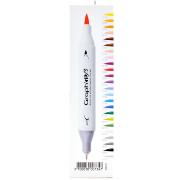 Feutres Graph'It Brush 24 couleurs Essential Marqueurs à Alcool Double-Pointe Pinceau et Fine