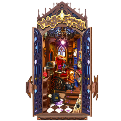 Kit Maquette Book Nook à fabriquer Coin Magique 22x12x27cm TGB14 Serre-livres Magic Fantasy Corner 3D miniature Rolife