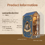 Kit Maquette Book Nook Leonard de Vinci 27x19x11 cm TQ135 Serre-livres 387 pièces Miniature 3D  ToneCheer