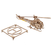 Ugears Maquette Bois Mini Helicoptère 25 cm Puzzle 3D Mécanique