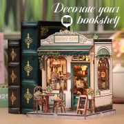 Kit Maquette Sunny Café 20x15x16 cm CWGC208 Boutique Café 3D avec Terrasse Cutebee
