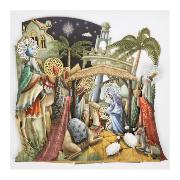 Carte Noël 3D Crèche de Noël Nativity 16x16 Décor en relief avec enveloppe