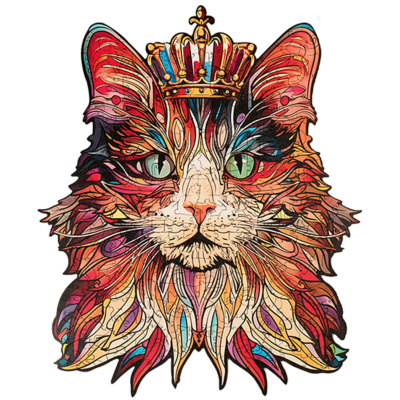 Puzzle en Bois 200 pièces Chat Cat King 26x32cm TA002 Puzzle Paradise Rowood