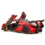 Maquette mécanique en bois Voiture de Course Rouge 237 pièces 21×9×6cm Puzzle 3D Ewa Eco Wood Art