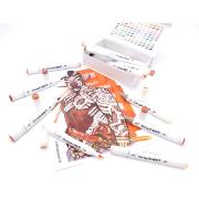 Feutres Graph'It Brush 12 couleurs People Marqueurs à Alcool Double-Pointe Pinceau et Fine