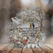 Carte Noël 3D Paysage enneigé 16x16 Décor en relief avec enveloppe