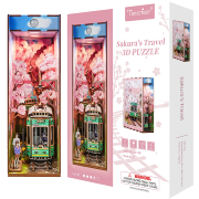Kit Maquette Book Nook à fabriquer Voyage Sakura 18x8x24 cm TQ119 Serre-livres Sakura's Travel Miniature 3D