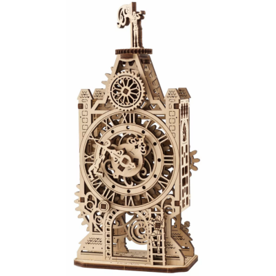 Ugears Maquette Bois Ancienne Tour Horloge  20 cm Puzzle 3D Mécanique  44 pièces