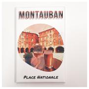 Magnet Montauban Place Nationale Boire un Verre Aimant Rectangle 45x68 mm Collection 3 Hélidée