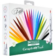 Feutres Graph'It Brush 24 couleurs Essential Marqueurs à Alcool Double-Pointe Pinceau et Fine