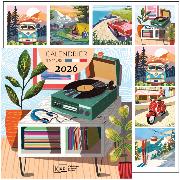 Calendrier mural 2026 Cake and Crayon 12 illustrations Helen Barker 16 mois 30X30 cm Kiub