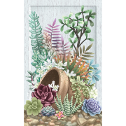 Carte 3D Cage Blanche et Fleurs exotiques 16x16 Décor en relief avec enveloppe