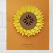 Kit Fleur Pop-up Tournesol Jaune Papier prédécoupé A3 Plego