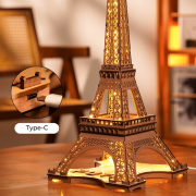 Kit Maquette 3D Tour Eiffel Lumineuse 22x22xH53 cm TGL01 Création Set Puzzle Rolife