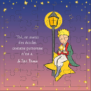 Carte Puzzle Le Petit Prince 25 pièces Lampadaire avec Carte et Enveloppe 17x17 cm Kiub