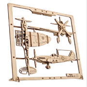 Ugears Maquette Cadre Bois Avion Fighter Puzzle 2.5D