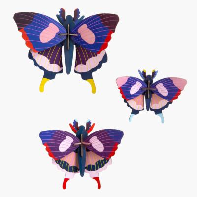 Lot de 3 Papillons bleus en carton Décoration 3D Swallowtail Butterflies Studioroof