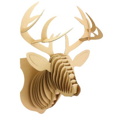 Trophée mural Tête de Cerf en Carton à construire 31 x 54 x 30 cm